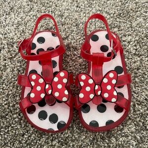 Toddler Girl’s Disney Minnie Mouse Bow Dots Jelly Sandals Like New Size 8